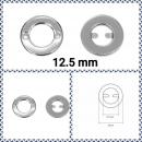 Öse 12,5 mm mit Biegelaschen zum Knipsen silber